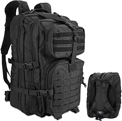 ProCase Military Tactical Backpack, 48L Large Rucksack 3 Day Outdoor Army Assault Molle Pack Go Bag Backpacks -Black