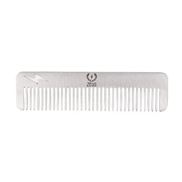 Zeus Stainless Steel Comb Thunderbolt - Hair/Beard Comb for Men! (Comb)