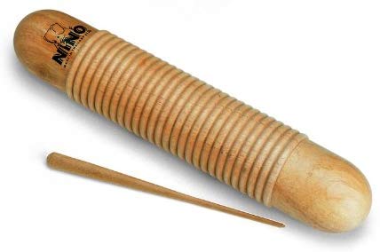 Nino Percussion Kids' Wood Guiro with Scraper - NOT MADE IN CHINA - For Classroom Percussion Music or Playing at Home, 2-YEAR WARRANTY (NINO555)