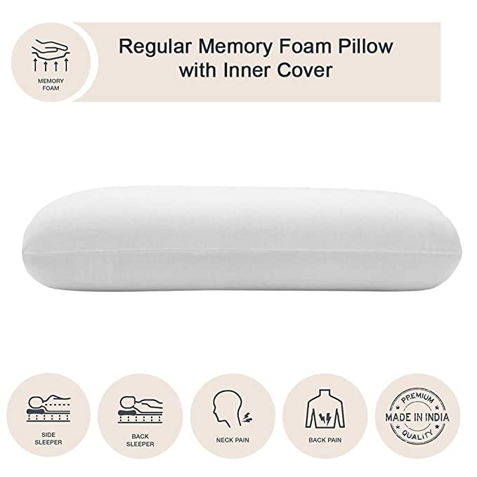 Zofey Memory Foam Cervical Medical Pillow for Sleeping - 24" X 16", White Color (Standard)