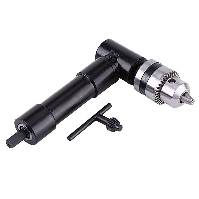 Aluminum Head Right Angle Bend Extension Chuck 90 Degree Drill Attachment Adapter 8mm Hex Shank Power Electric Drill Tool