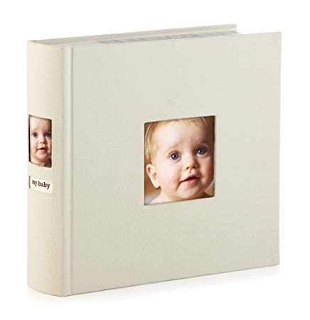 Pearhead Side Photo Album, Holds 200 4"x 6" Photos, Ivory - Perfect Gift for Any New Parent