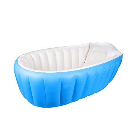 Inflatable Baby Bathtub,OIF Portable Kid Infant Toddler Thick Soft Cushion Air Swimming Pool Central Seat