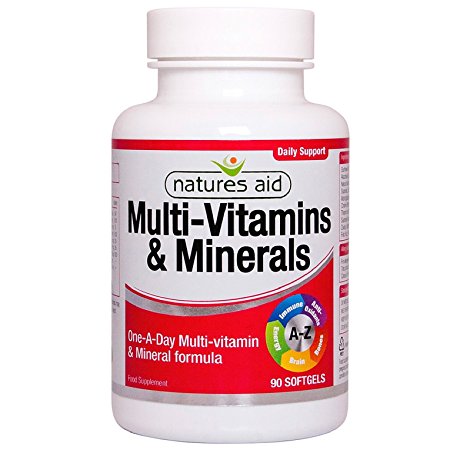 Natures Aid Multi-Vitamins and Minerals with Iron (One-a-Day Multi-Vitamin Formula, for Energy, Immune, Brain and Bone Health, Made in the UK)
