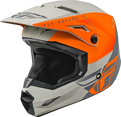 Fly Racing Kinetic Straight Edge Helmet (Matte Orange/Grey, Youth Medium)