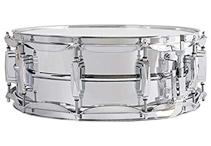 Ludwig LM400 Smooth Chrome Plated Aluminum 5 x 14 Inches Snare Drum with Imperial Lugs and Supra-Phonic Strainer