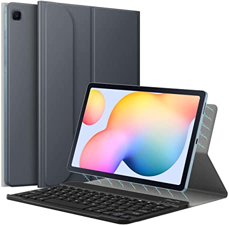 MoKo Keyboard Case Compatible with Galaxy Tab S6 Lite 2020, Magnetic Cover Shell Case with Removable Wireless Keyboard Fit Samsung Galaxy Tab S6 Lite 10.4 2020 SM-P610/P615, Space Gray