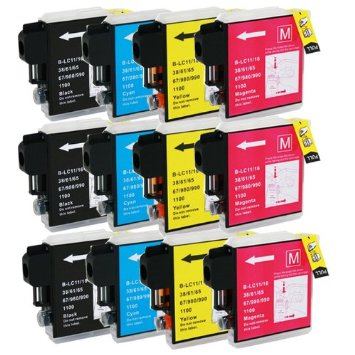 HI-VISION HI-YIELDS Compatible Ink Cartridge Replacement for Brother LC65 ( Black,Cyan,Magenta,Yellow , 12-Pack )