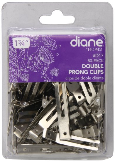 Diane Double Prong Clip 1.75 Inches, 80 Clips