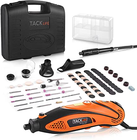 Tacklife RTD35ACL 135W Mini Electric Rotary Tool Set with Flex Shaft and Cutting Guide and 80 Accessories, Ideal for DIY and Model Making