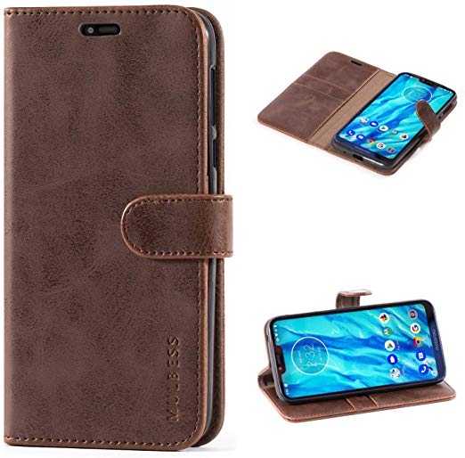 Mulbess Motorola Moto G7 Power Case Wallet, Leather Flip Phone Case for Motorola Moto G7 Power Cover, Vintage Brown