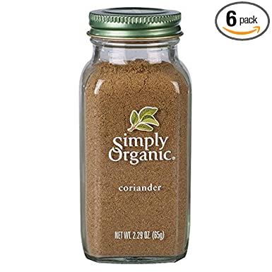 Simply Organic Ground Coriander Seed, Certified Organic | 2.29 oz | Pack of 6 | Coriandrum sativum L.