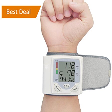 Vangold Wrist Blood Pressure Monitor with Large LED Display and Portable Case Bp Monitor for Blood Pressure and Heart Beat (CK-101S)- 2-Year Warranty