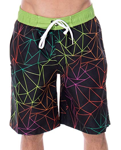 Verabella Men's Swim Trunks Mesh Lining Beachwear Board Shorts with Pockets