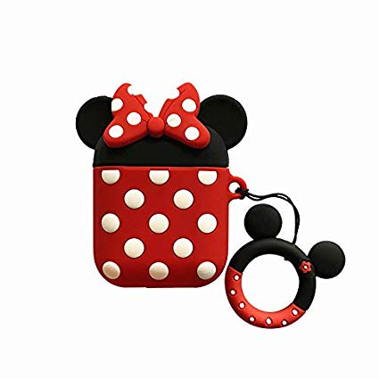 Airpods Case, Airpods Mickey Mouse Case, Charging Drop-Proof Silicone Protective Case Cover for Apple Airpods (Minnie)