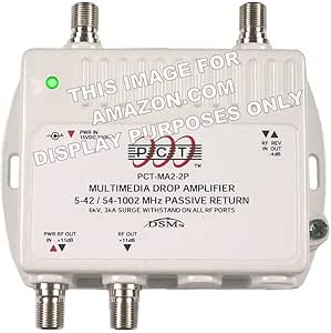 2-Port Bi-Directional Cable TV HDTV Amplifier Splitter Signal Booster with Passive Return Path