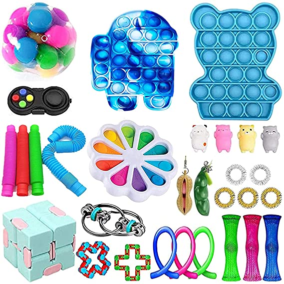 GBSELL 30Pcs Sensory Fidget Toy Sets, Cheap Fidget Toys Pack Relieves Stress Anxiety for Adults Kids