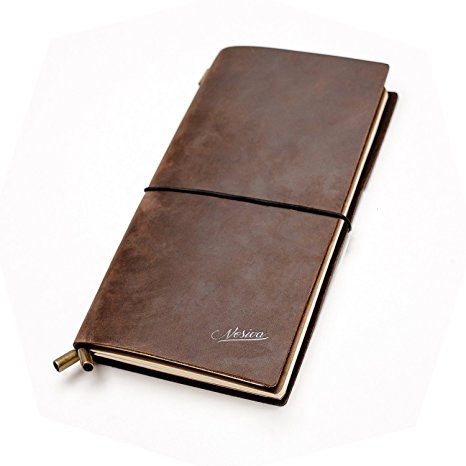 Journal Notebook Handcrafted Travelers Notebook Refillable Leather Journal with 2 Card Slots