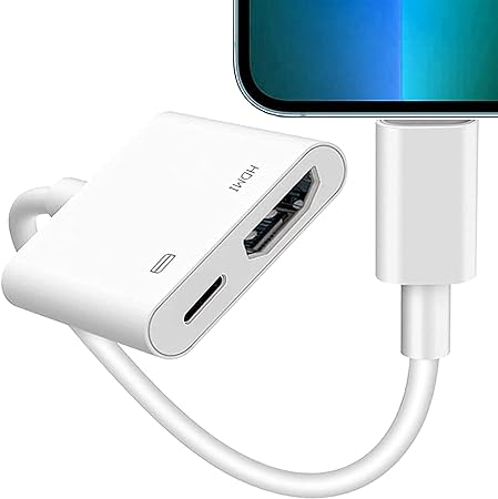 [Apple MFi Certified] Lightning to HDMI Adapter Digital AV, for iPad iPhone to HDMI Adapter 1080P with Lightning Charging Port Compatible for iPhone, iPad and iPod Models and TV Monitors Projector