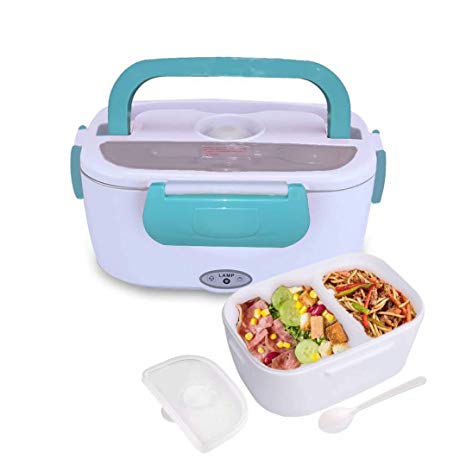 Electric Heating Lunch Box Food Storage Warmer Food Heater Portable Lunch Containers Warming Bento for Home Food Grade Material (Blue)