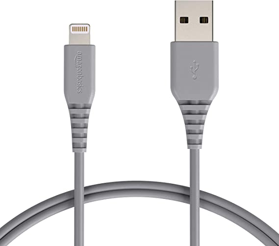 AmazonBasics Lightning to USB A Cable for iPhone and iPad - MFi Certified - 10 Feet (3 Meters) - Gray