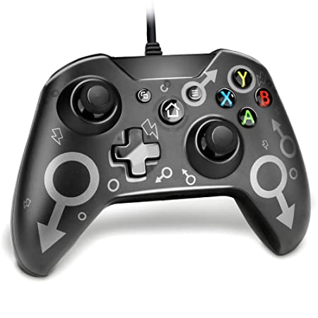 Wired Xbox One Controller, BicycleStore USB Game Controller for PC Gamepad Joystick with Dual Vibration Audio Function Compatible with Xbox One/One S/One X/One Elite/PC/Windows 7/8/10