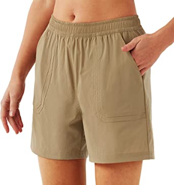 URBEST Women's 5" Hiking Shorts Quick Dry Lightweight Golf Athletic Outdoor Shorts with Pockets for Travel,Walking