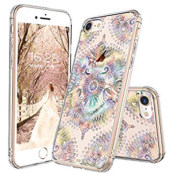 iPhone 8 Case, Clear iPhone 7 Case, MOSNOVO Gradient Ombre Mandala Printed Clear Design Transparent Plastic Back Case with TPU Bumper Protective Case Cover for Apple iPhone 7 / iPhone 8 (4.7 Inch)