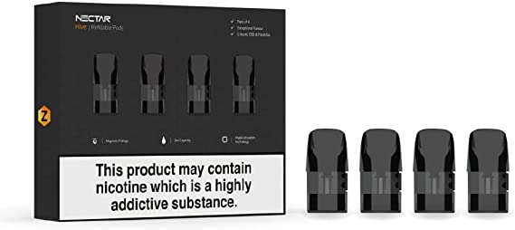 4X Nectar Hive Refillable Pods | 2.0ml Capacity Inhale Activated Vape Pods for Nectar Hive Vape Pen | Suitable for e-Liquids, CBD and Thick Oils (4)