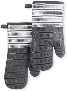 KitchenAid Albany Oven Mitt 2-Pack Set, Charcoal Grey, 7"x13"