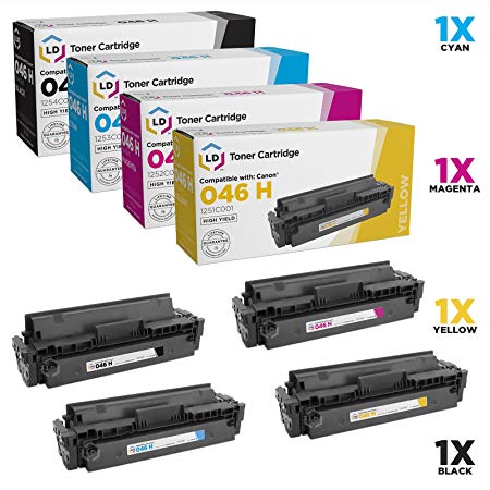 LD Products Compatible Toner Cartridge Replacement for Canon 046 (Black Cyan Magenta Yellow, 4-Pack)