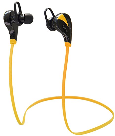 WAAV Runner Wireless Bluetooth Headphones w/ Mic [ Sports / Running / Gym / Exercise/ Sweatproof ] Earbuds Headset Earphones for iPhone 6, 6 Plus, 5 5c 5s 4 Apple Watch and Android (Orange)
