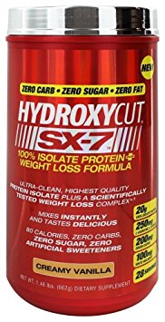 Hydroxycut SX-7 - 100% Isolate Protein Plus Weight Loss - Creamy Vanilla 1.