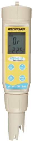 Oakton PCSTestr 35 Waterproof Multiparameter Tester, For pH, Conductivity, TDS, Salinity and Temperature, 0.0 to 14.0 pH Range