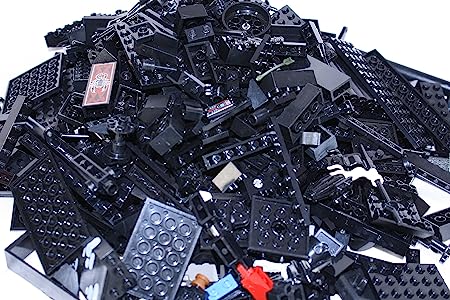 LEGO~ ONE POUND of BLACK LEGO BRICKS, BLOCKS, PLATES ASSORTED SIZES