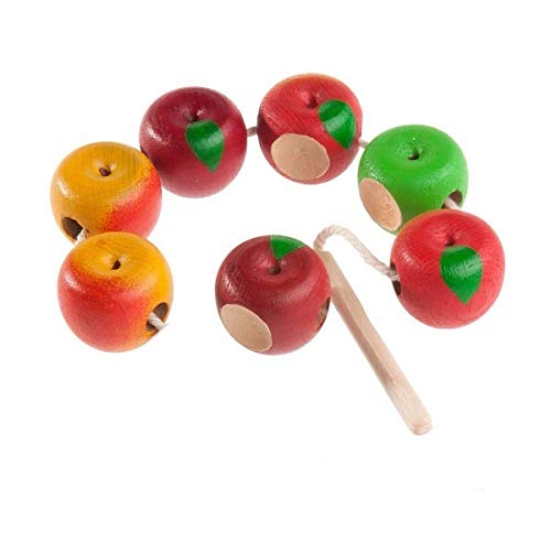 Wooden lacing toy Multicolored apples, wooden toy