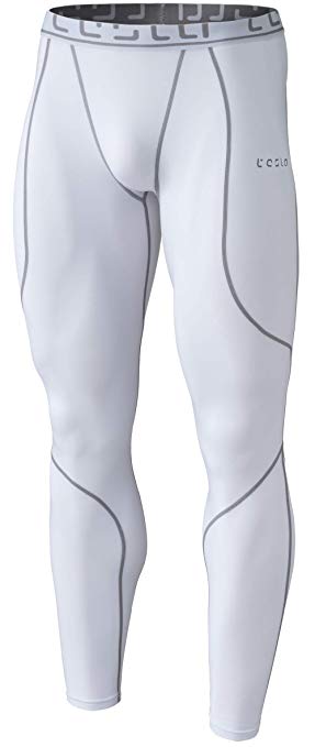 TSLA Men's Emboss Pants Thermal Wintergear Compression Baselayer Sports Leggings YUP43 / YUP33