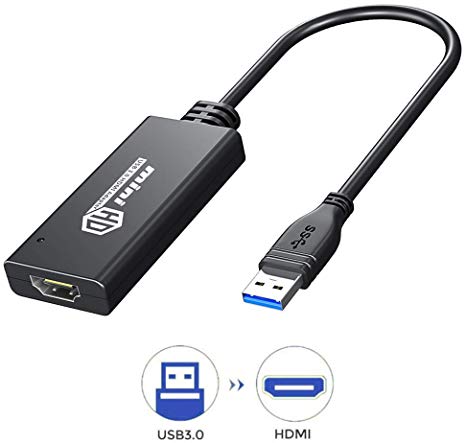 USB to HDMI Video Converter, USB to HDMI Adapter, HD 1080P USB 3.0 to HDMI Video Adapter with Audio Output for Windows 7/8/10/XP Computer Only (NO MAC/Linux/Vista/Chrome/Firestick)