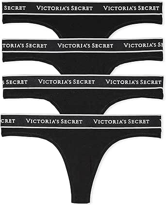 Victoria's Secret Logo Cotton Thong Panty Pack, Underwear for Women (XS-XXL)