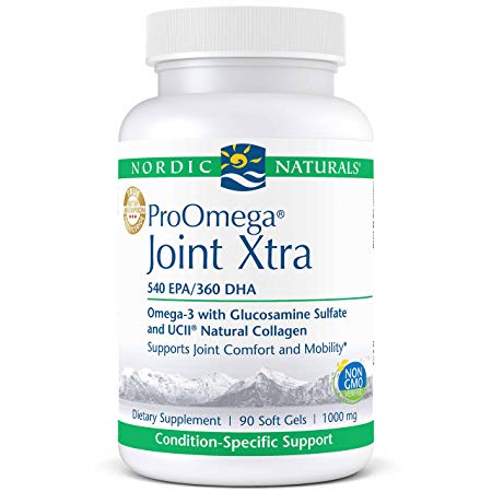 Nordic Naturals ProOmega Joint Xtra - Fish Oil, 540 mg EPA, 360 mg DHA, 1500 mg Glucosamine Sulfate, 40 mg UC-II Natural Collagen, Support for Joint Comfort and Mobility*, 90 Soft Gels