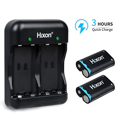 Hixon Xbox One Battery Pack 2x 2500mAh Ni-MH Rechargeable Battery for Xbox One/ Xbox One S/ Xbox One X/ Xbox One Elite Wireless Controller ( USB to Type-C charging cord & 3-hour Fast Charger)