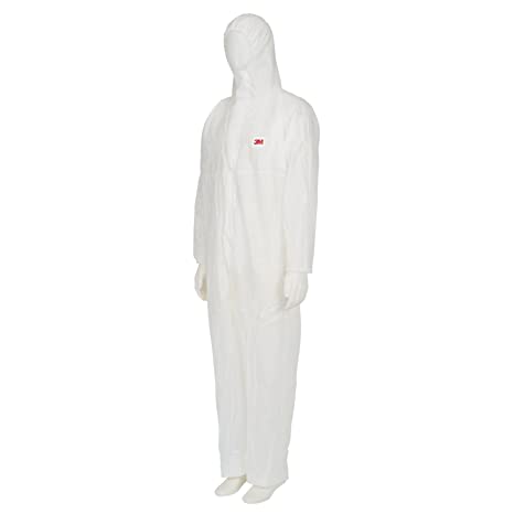 3M Safety Coverall with Cap, in Polypropylene, White, Size M