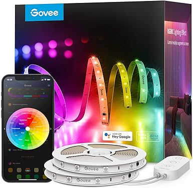 Govee 100ft RGBIC LED Strip Lights, Smart LED Lights Work with Alexa and Google Assistant, WiFi App Control Segmented DIY Multiple Colors, Color Changing Lights Music Sync, LED Lights for Christmas