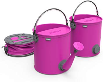 COLOURWAVE Collapsible 2-in-1 Watering Can/Bucket, 7-Liter, Candy Pink