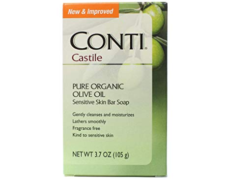 Conti Castile Pure Organic Olive Oil Sensitive Skin Bar Soap, 3.7 Ounce