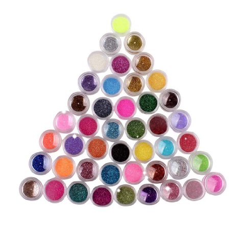 45 Colors Nail Art Make Up Body Glitter Shimmer Dust Powder Decoration