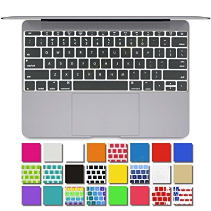 DHZ Transparent Keyboard Cover Clear Silicone Skin for New Macbook 12" with Retina Display (2015 Model A1534) and New MacBook Pro 13 Inch (2016 Newest Version Model A1708, No Touch Bar)