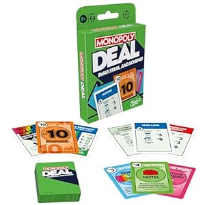 Monopoly Deal Card Game | Quick-Playing Card Game | Fun Games for Families and Kids | Ages 8 and Up | 2 to 5 Players | 15 Mins. | Travel Games