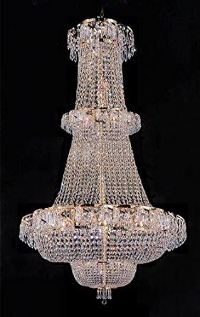 French Empire Crystal Chandelier Chandeliers Lighting H 50" W30" - Perfect for an Entryway or Foyer!