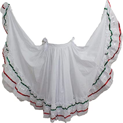 Trade MX Folkloric Mexican Double Circle, Flamenco, Bomba y Plena and Belly Dance Skirts for Women (Choose Size and Color)